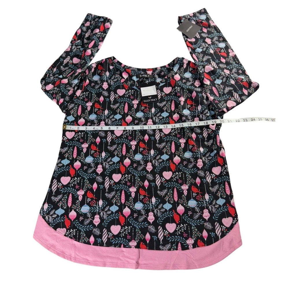Ellen Tracy Womens Size Large 2-Piece Pajama Set Black Christmas Cardinal NWT - Picture 3 of 12